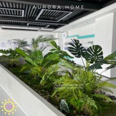 Tiểu cảnh cây giả nhiệt đới trang trí hành lang