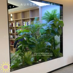 Tiểu cảnh cây giả nhiệt đới trang trí thư viện