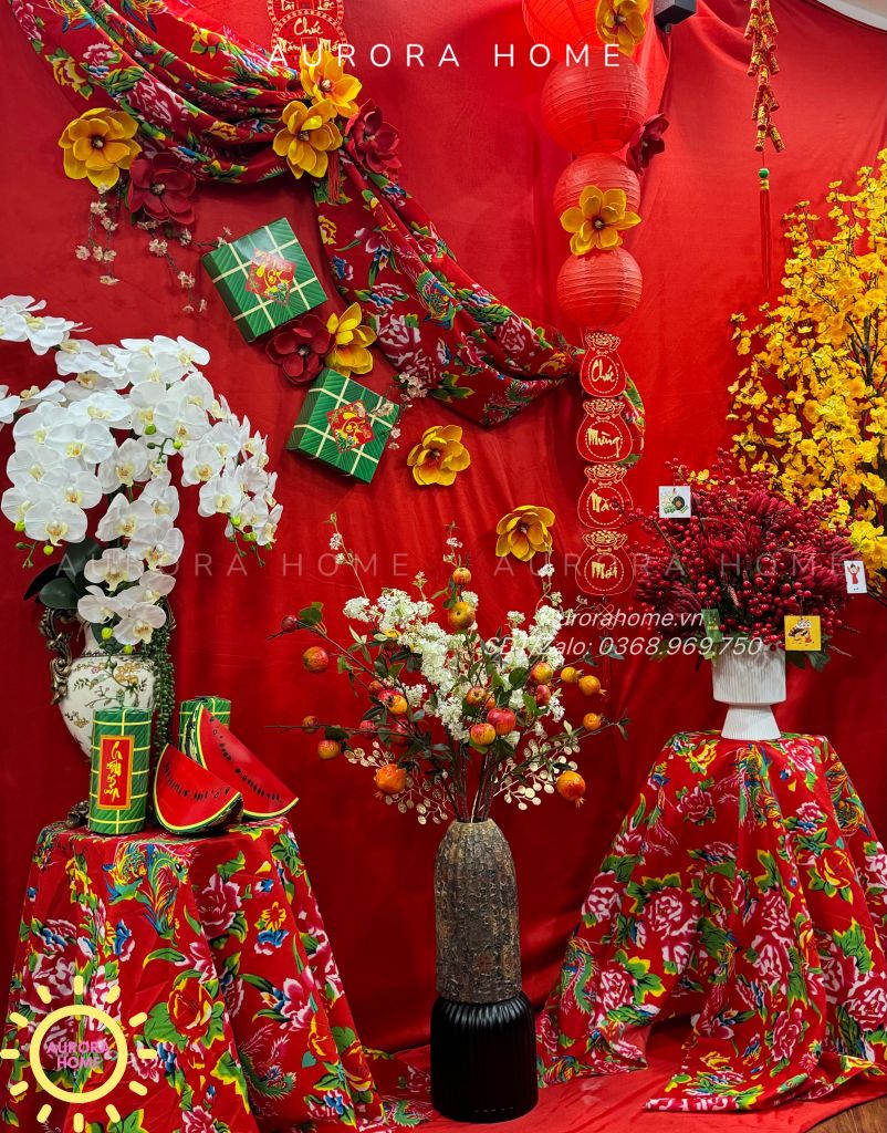 Tiểu cảnh trang trí Tết Nguyên Đán (Mẫu 14)
