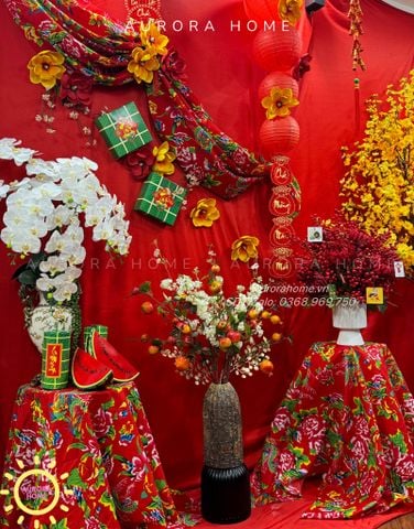 Tiểu cảnh trang trí Tết Nguyên Đán (Mẫu 14)