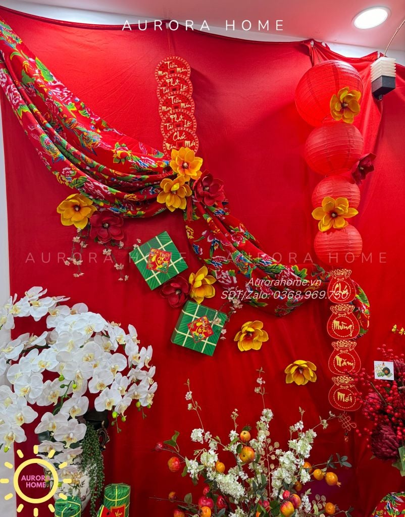 Tiểu cảnh trang trí Tết Nguyên Đán (Mẫu 14)