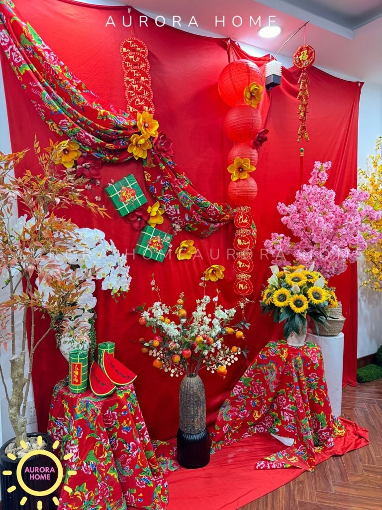 Tiểu cảnh trang trí Tết Nguyên Đán (Mẫu 14)