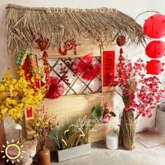 Tiểu cảnh nhà tranh VIP trang trí Tết Nguyên Đán (Mẫu 13)