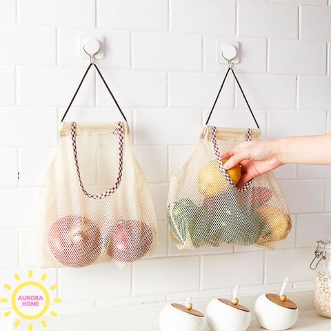 Túi lưới treo hoa quả, gia vị, đựng đồ nhà bếp