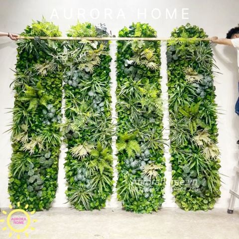 Tường cây giả cách điệu trang trí không gian nhà