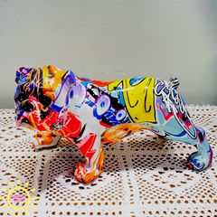 Tượng chó Pug mặt xệ đa sắc màu (Mẫu ngang)
