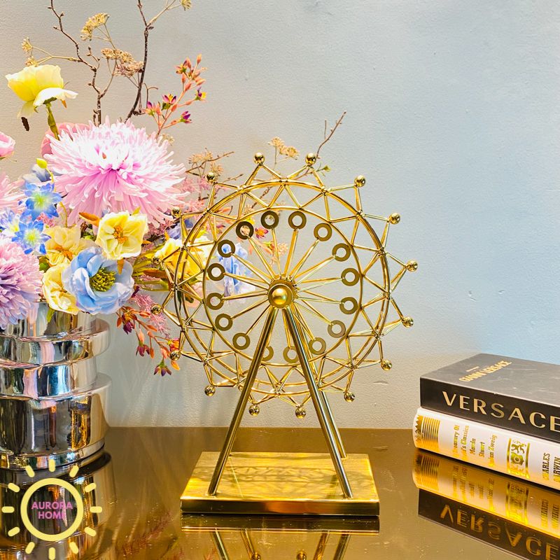 Tượng decor vòng đu mạ vàng Adima cao cấp