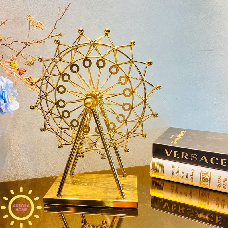 Tượng decor vòng đu mạ vàng Adima cao cấp