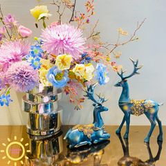 Tượng decor cặp hươu Blue Edwige cao cấp