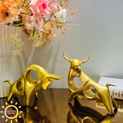 Tượng decor cặp trâu vàng cao cấp