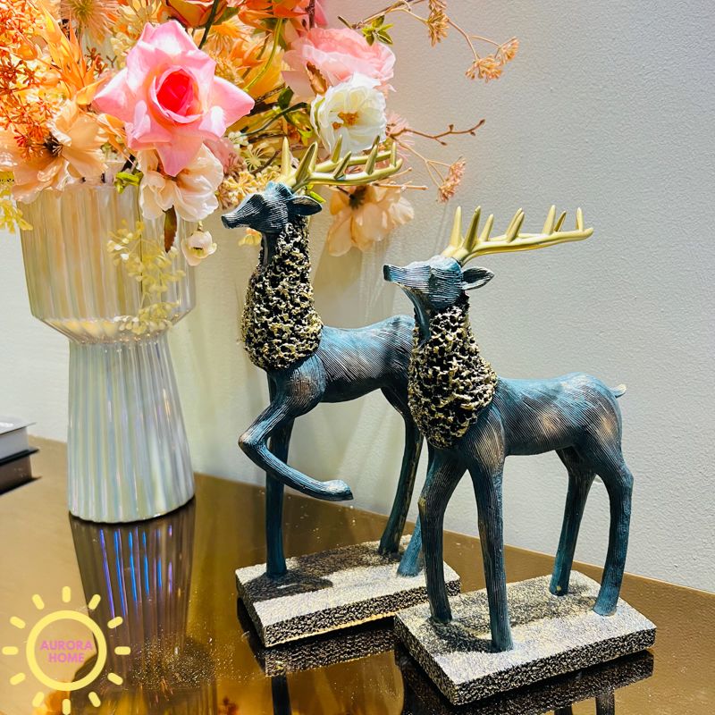 Tượng decor cặp hươu Bắc Âu Garcelle cao cấp