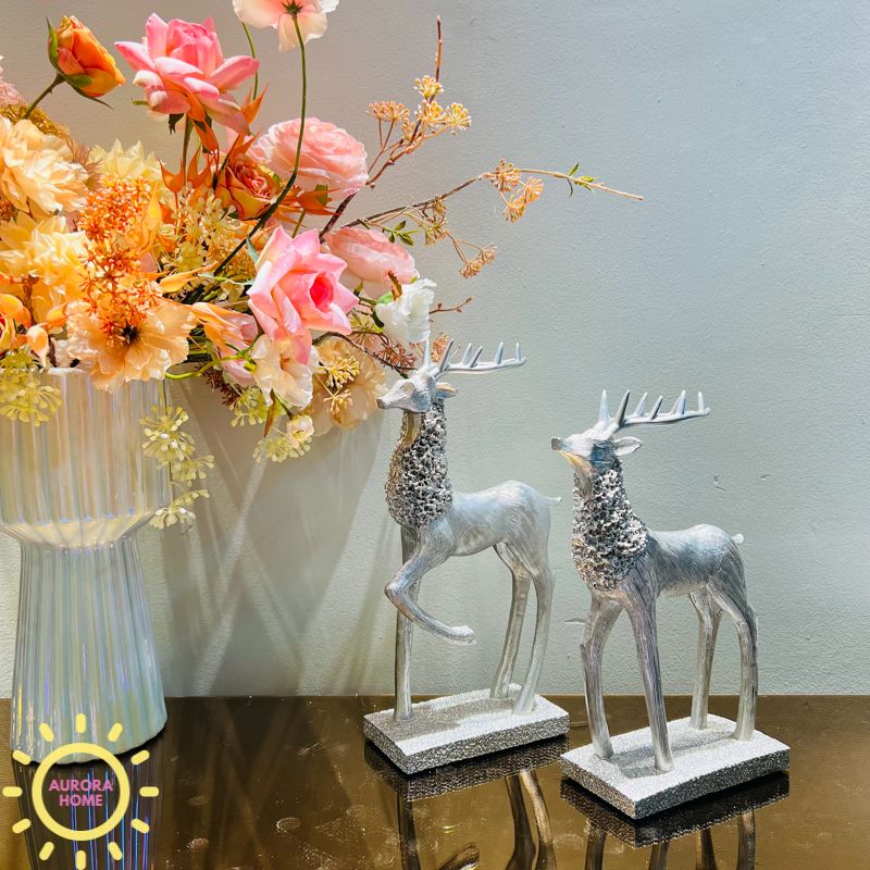 Tượng decor cặp hươu Bắc Âu Garcelle cao cấp