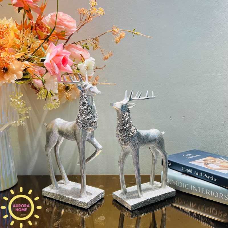 Tượng decor cặp hươu Bắc Âu Garcelle cao cấp