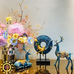 Tượng decor cặp hươu Blue Edwige cao cấp