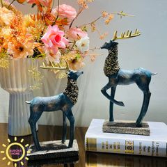 Tượng decor cặp hươu Bắc Âu Garcelle cao cấp