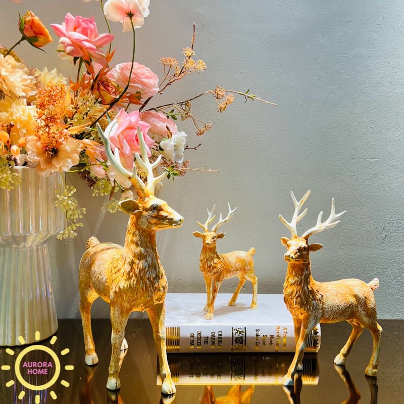 Tượng decor gia đình hươu sao Ingrid cao cấp
