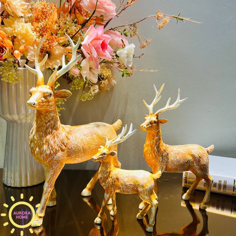 Tượng decor gia đình hươu sao Ingrid cao cấp