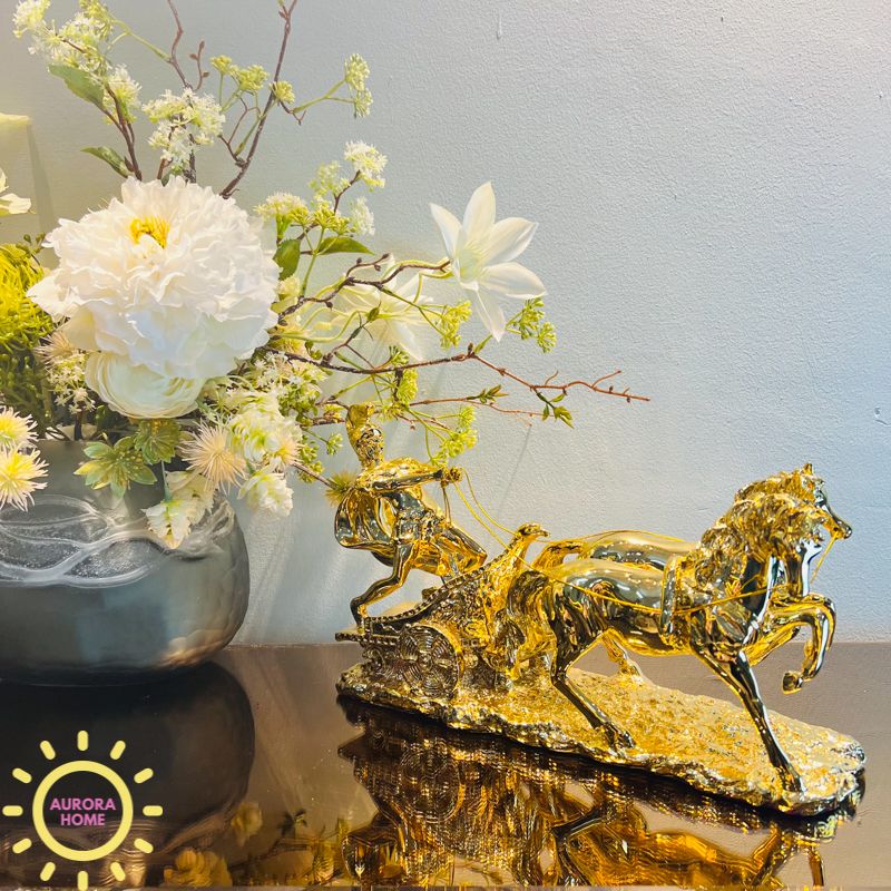 Tượng decor chiến binh sparta cưỡi ngựa cao cấp