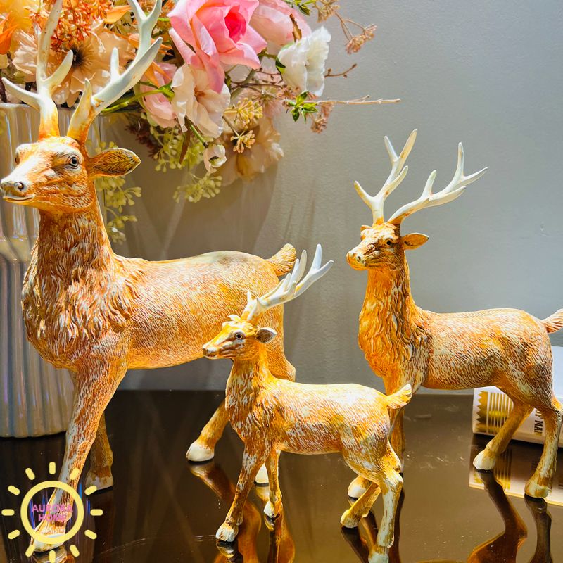 Tượng decor gia đình hươu sao Ingrid cao cấp