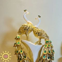 Tượng decor đôi chim Công Love Story cao cấp