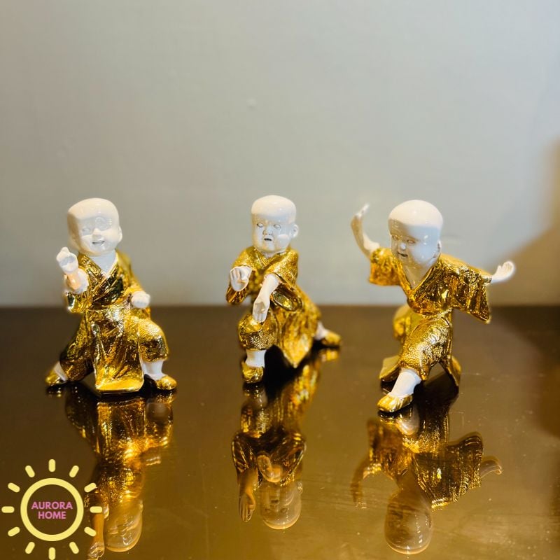 Tượng decor chú tiểu vui vẻ cao cấp