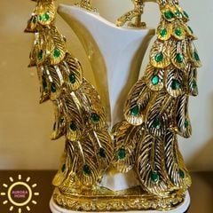 Tượng decor đôi chim Công Love Story cao cấp