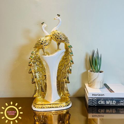 Tượng decor đôi chim Công Love Story cao cấp