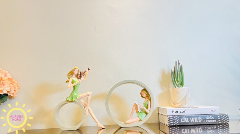 Tượng decor 2 cô gái chill chill cao cấp