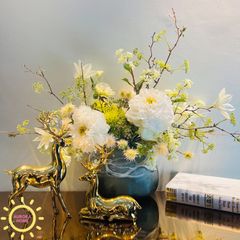 Tượng decor cặp hươu hoàng kim Golden cao cấp