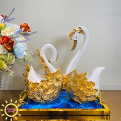 Tượng decor cặp thiên nga tình yêu Calliandra cao cấp