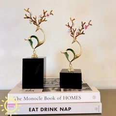 Tượng decor hươu sừng hoa kim loại Jules cao cấp