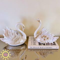 Tượng decor đôi thiên nga Sourire cao cấp