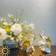 Tượng decor cặp voi chiêu tài Nadeen cao cấp