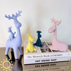 Tượng decor gia đình hươu đa sắc Lovely cao cấp