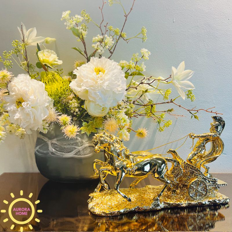 Tượng decor chiến binh sparta cưỡi ngựa cao cấp