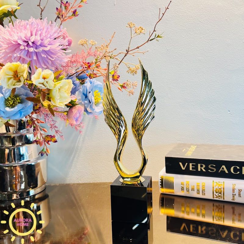 Tượng decor đôi cánh ánh kim cao cấp