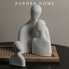 Tượng gốm decor Family Heart