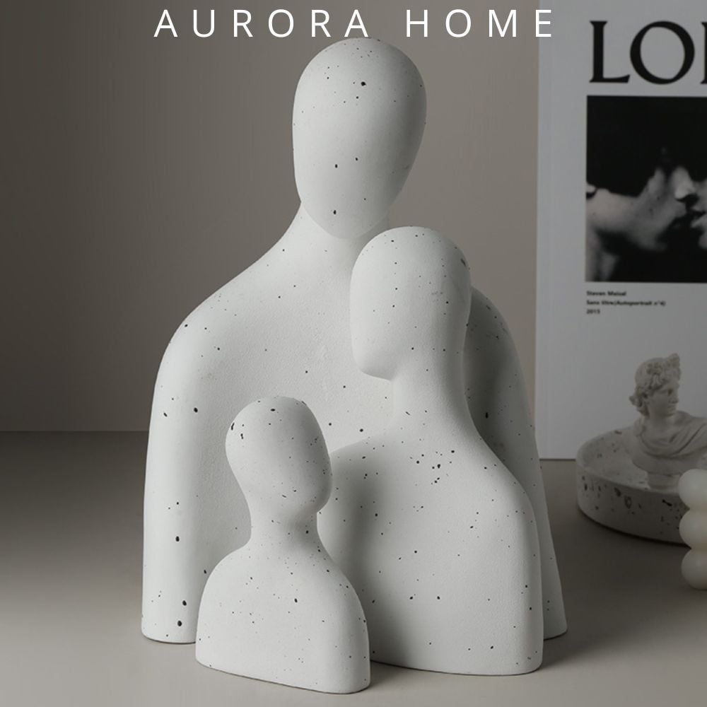 Tượng gốm decor Family Heart