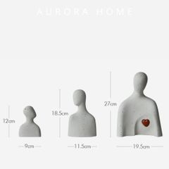 Tượng gốm decor Family Heart