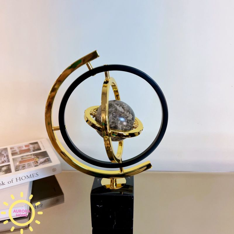 Tượng decor kim loại quả địa cầu cao cấp
