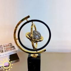 Tượng decor kim loại quả địa cầu cao cấp