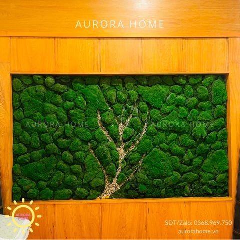Tiểu cảnh vách tường rêu dòng nước decor spa nghệ thuật