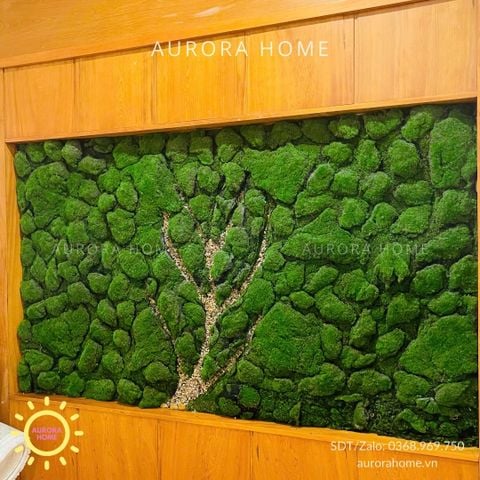Tiểu cảnh vách tường rêu dòng nước decor spa nghệ thuật