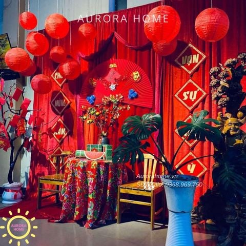 Vải nhung đỏ trang trí Tết (5m)