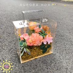 Vali hoa giả Orange Fleur tông cam hồng xinh xắn