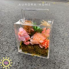 Vali hoa giả Orange Fleur tông cam hồng xinh xắn