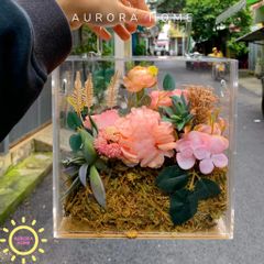 Vali hoa giả Orange Fleur tông cam hồng xinh xắn