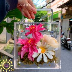 Vali hoa giả Pink Fleur tông hồng rực rỡ