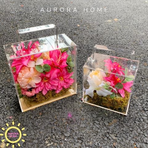 Vali hoa giả Pink Fleur tông hồng rực rỡ