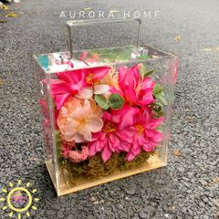 Vali hoa giả Pink Fleur tông hồng rực rỡ